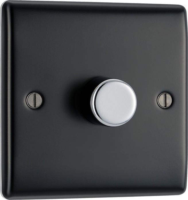 BG NMB81 Nexus Metal 2-Way Single Trailing Edge Dimmer Push On/Off - Matt Black - westbasedirect.com