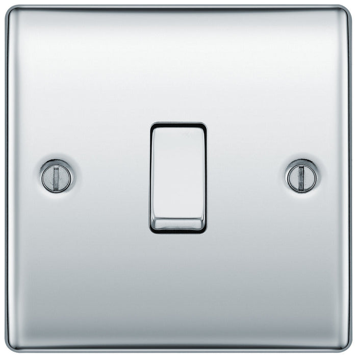 BG NPC12 Nexus Metal Single Light Switch 10A - Polished Chrome (5 Pack) - westbasedirect.com