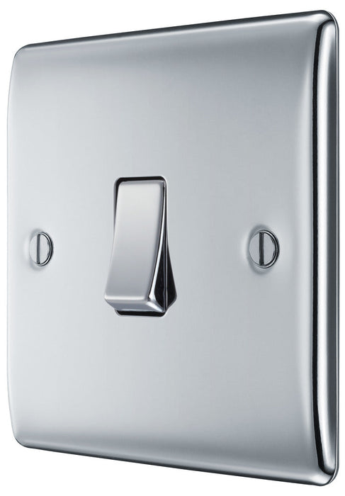 BG NPC12 Nexus Metal Single Light Switch 10A - Polished Chrome (5 Pack) - westbasedirect.com