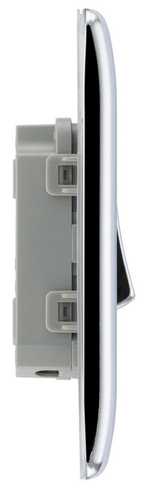 BG NPC12 Nexus Metal Single Light Switch 10A - Polished Chrome (5 Pack) - westbasedirect.com