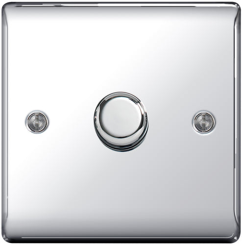 BG NPC81P Nexus Metal 2-Way Single Leading Edge Dimmer Push On/Off - Polished Chrome - westbasedirect.com