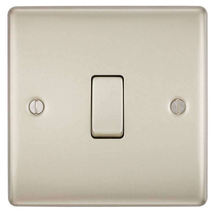 BG NPR12 Nexus Metal Single Light Switch 10A - Pearl Nickel - westbasedirect.com