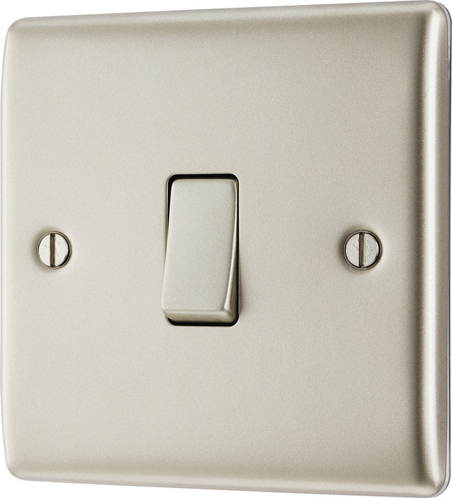 BG NPR12 Nexus Metal Single Light Switch 10A - Pearl Nickel - westbasedirect.com