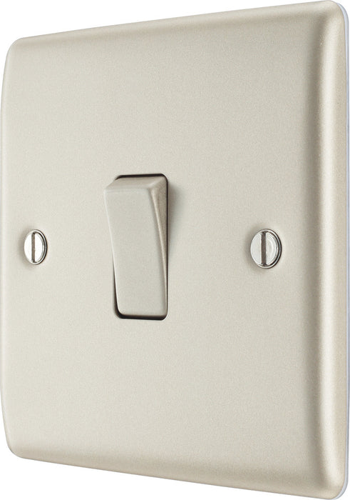 BG NPR12 Nexus Metal Single Light Switch 10A - Pearl Nickel - westbasedirect.com