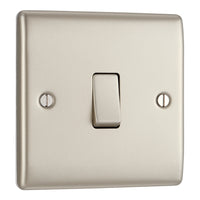 BG NPR13 Nexus Metal Intermediate Light Switch 10A - Pearl Nickel
