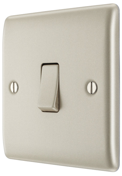 BG NPR13 Nexus Metal Intermediate Light Switch 10A - Pearl Nickel - westbasedirect.com