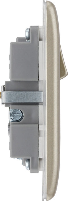 BG NPR21UW Nexus Metal Single Socket + 2x USB /White Insert - Pearl Nickel - westbasedirect.com