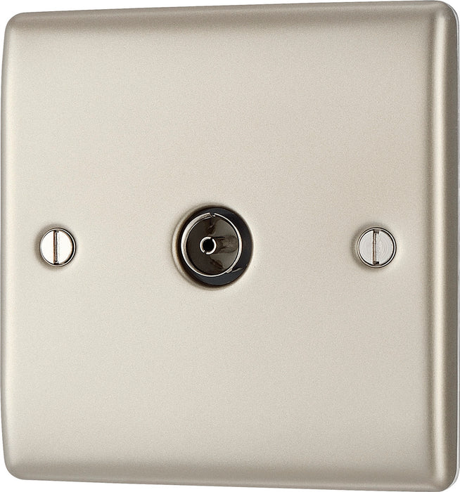 BG NPR60 Nexus Metal TV Aerial Socket - Pearl Nickel - westbasedirect.com