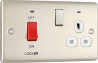 BG NPR70W Nexus Metal DP Cooker +Socket+Neon /White - Pearl Nickel
