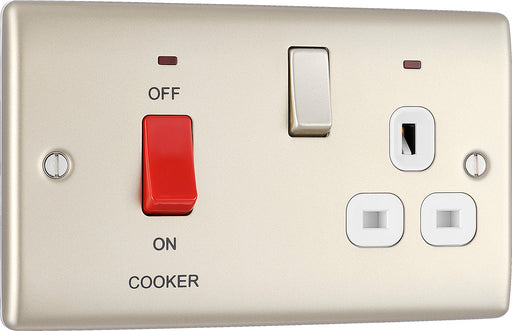 BG NPR70W Nexus Metal DP Cooker +Socket+Neon /White - Pearl Nickel - westbasedirect.com