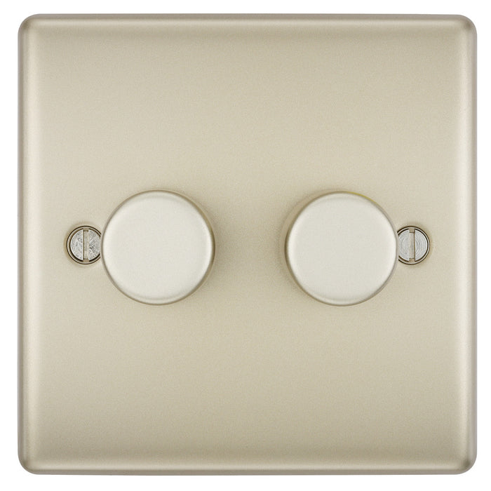 BG NPR82 Nexus Metal 2-Way Double Trailing Edge Dimmer Push On/Off - Pearl Nickel - westbasedirect.com