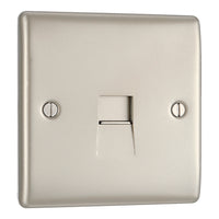 BG NPRBTM1 Nexus Metal Master Telephone Socket - Pearl Nickel