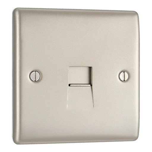 BG NPRBTM1 Nexus Metal Master Telephone Socket - Pearl Nickel - westbasedirect.com