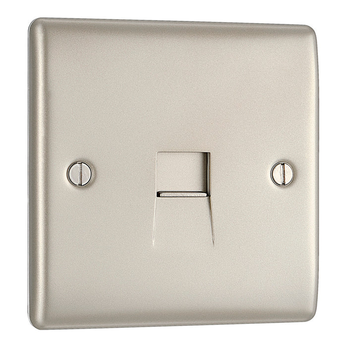 BG NPRBTM1 Nexus Metal Master Telephone Socket - Pearl Nickel - westbasedirect.com