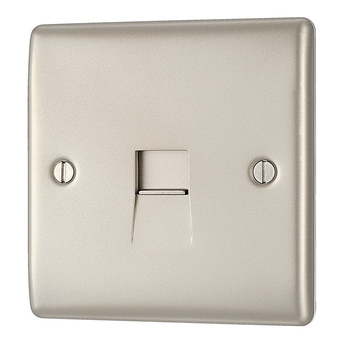 BG NPRBTM1 Nexus Metal Master Telephone Socket - Pearl Nickel - westbasedirect.com