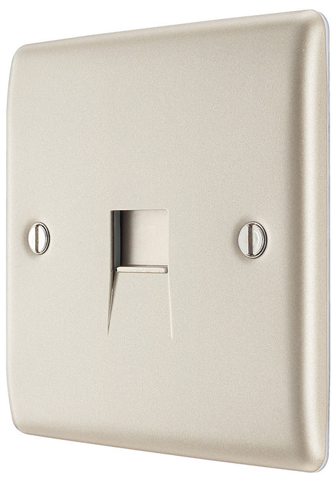 BG NPRBTM1 Nexus Metal Master Telephone Socket - Pearl Nickel - westbasedirect.com