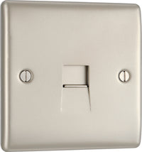 BG NPRBTS1 Nexus Metal Slave Telephone Socket - Pearl Nickel