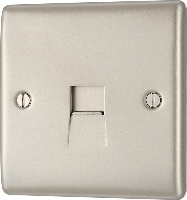 BG NPRBTS1 Nexus Metal Slave Telephone Socket - Pearl Nickel - westbasedirect.com