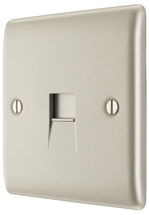 BG NPRBTS1 Nexus Metal Slave Telephone Socket - Pearl Nickel - westbasedirect.com