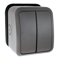 Click OA402AGU Weatherproof IP66 2G Outdoor Unfurnished Switch with 10A Yoke