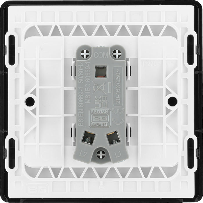 BG Evolve PCDBC12B 20A 16AX 2 Way Single Light Switch - Black Chrome (Black) - westbasedirect.com