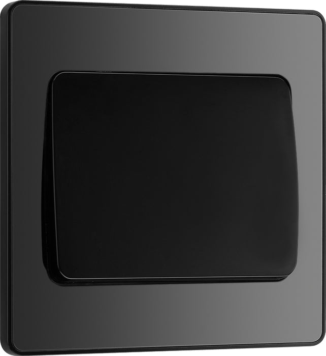 BG Evolve PCDBC12WB 20A 16AX 2 Way Single Light Switch, Wide Rocker - Black Chrome (Black) - westbasedirect.com