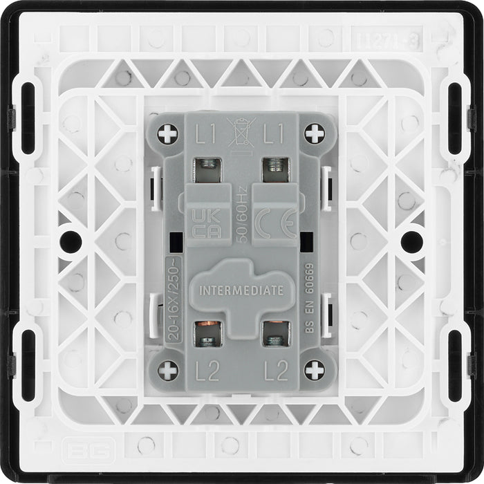 BG Evolve PCDBC13B 20A 16AX Single Intermediate Light Switch - Black Chrome (Black) - westbasedirect.com