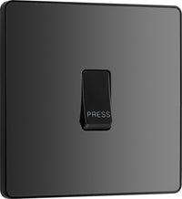 BG Evolve PCDBC14B 10A Single Press Switch - Black Chrome (Black)