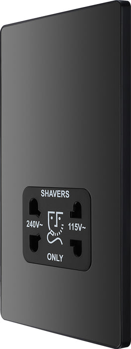 BG Evolve PCDBC20B 115/240V Dual Voltage Shaver Socket - Black Chrome (Black) - westbasedirect.com