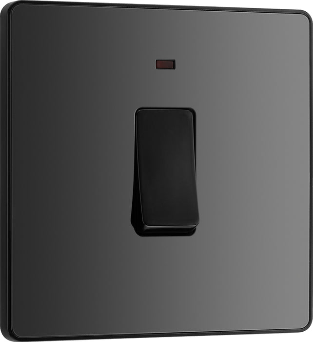 BG Evolve PCDBC31B 20A Double Pole Switch with Power LED Indicator - Black Chrome (Black) - westbasedirect.com
