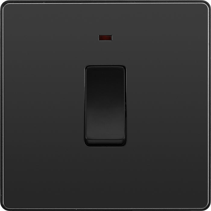 BG Evolve PCDBC31B 20A Double Pole Switch with Power LED Indicator - Black Chrome (Black) - westbasedirect.com
