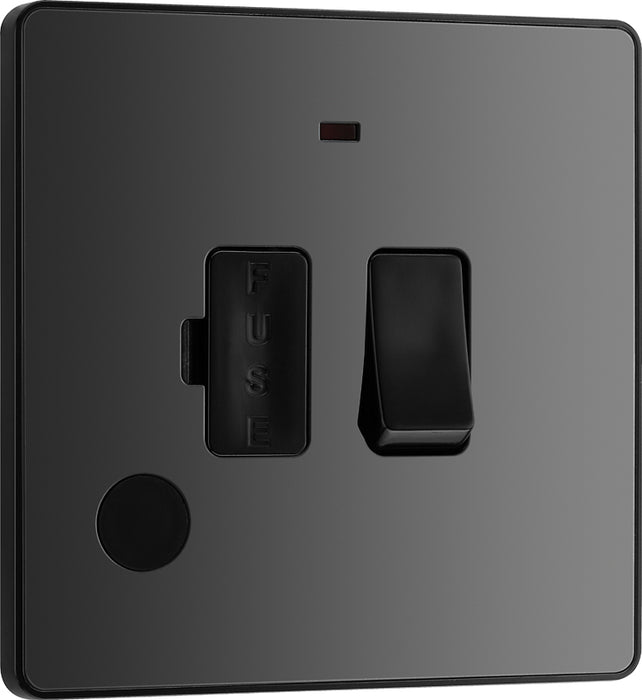 BG Evolve PCDBC52B 13A Switched Fused Connection Unit with Power LED Indicator & Flex Outlet - Black Chrome (Black) - westbasedirect.com