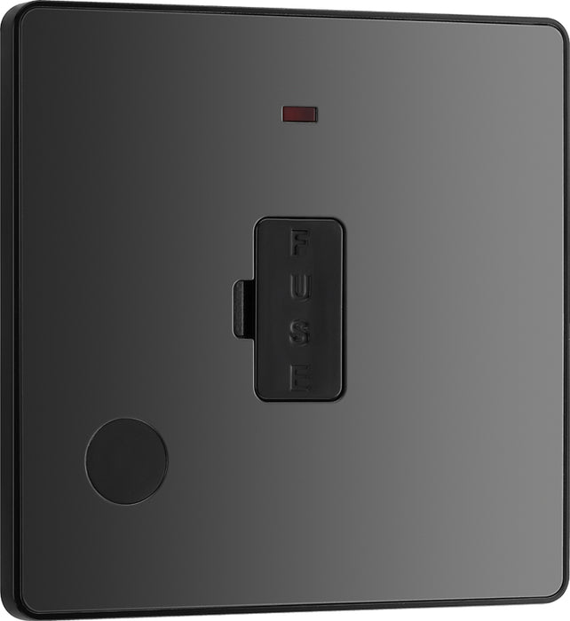 BG Evolve PCDBC54B 13A Unswitched Fused Connection Unit with Power LED Indicator & Flex Outlet - Black Chrome (Black) - westbasedirect.com