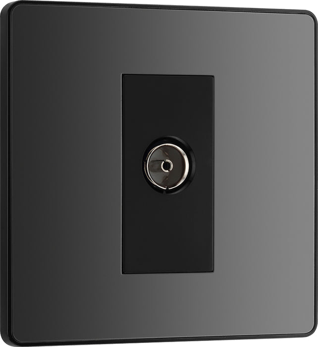 BG Evolve PCDBC60B Single Socket for TV or FM Co-Axial Aerial Connection - Black Chrome (Black) - westbasedirect.com