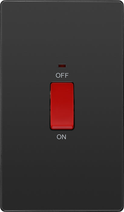 BG Evolve PCDBC72B 45A Double Pole Rectangular Switch with LED Power Indicator - Black Chrome (Black) - westbasedirect.com