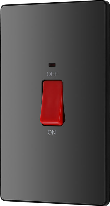 BG Evolve PCDBC72B 45A Double Pole Rectangular Switch with LED Power Indicator - Black Chrome (Black) - westbasedirect.com