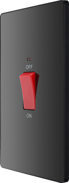 BG Evolve PCDBC72B 45A Double Pole Rectangular Switch with LED Power Indicator - Black Chrome (Black) - westbasedirect.com