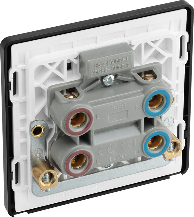 BG Evolve PCDBC74B 45A Double Pole Square Switch with LED Power Indicator - Black Chrome (Black) - westbasedirect.com