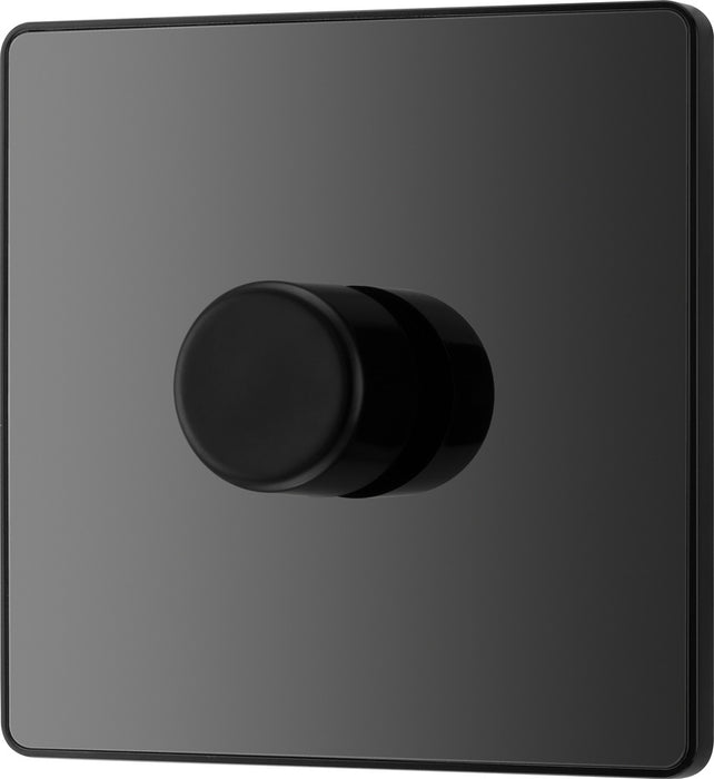BG Evolve PCDBC81B 2-Way Trailing Edge LED 200W Single Dimmer Switch Push On/Off - Black Chrome (Black) - westbasedirect.com