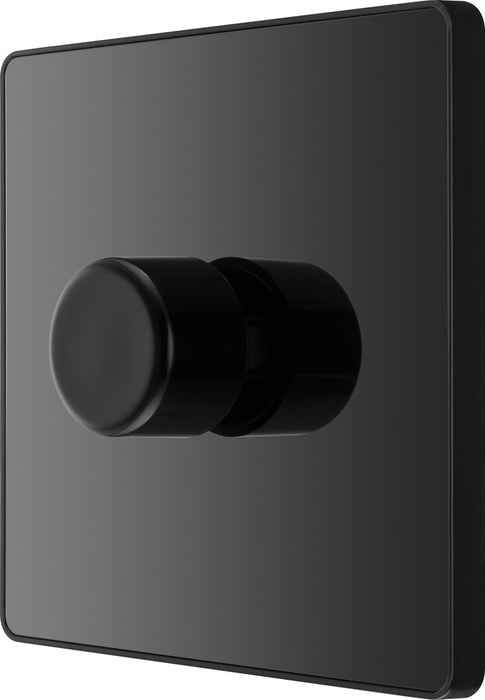 BG Evolve PCDBC81B 2-Way Trailing Edge LED 200W Single Dimmer Switch Push On/Off - Black Chrome (Black) - westbasedirect.com