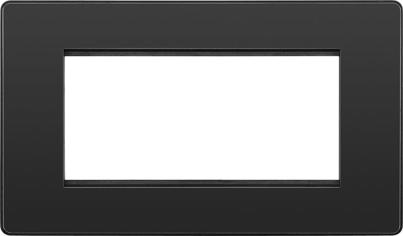 BG Evolve PCDBCEMR4B Quadruple Rectangular Front Plate (100 x 50) - Black Chrome (Black) - westbasedirect.com