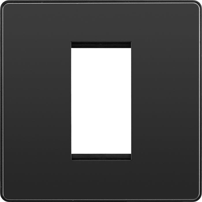 BG Evolve PCDBCEMS1B Single Euro Module Front Plate (25 x 50) - Black Chrome (Black) - westbasedirect.com