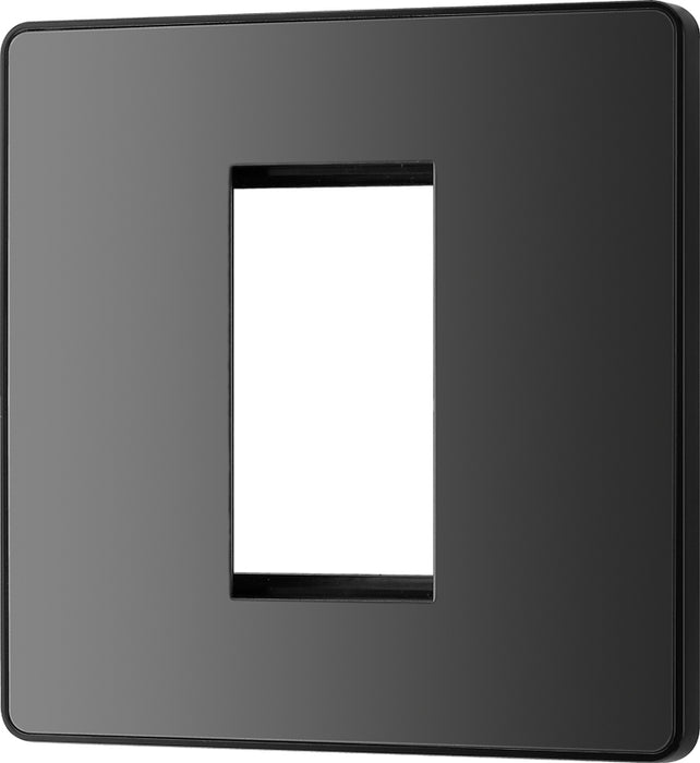 BG Evolve PCDBCEMS1B Single Euro Module Front Plate (25 x 50) - Black Chrome (Black) - westbasedirect.com