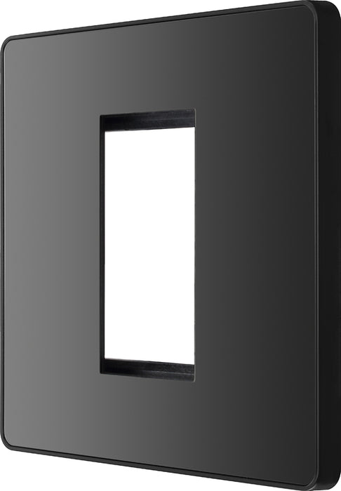 BG Evolve PCDBCEMS1B Single Euro Module Front Plate (25 x 50) - Black Chrome (Black) - westbasedirect.com