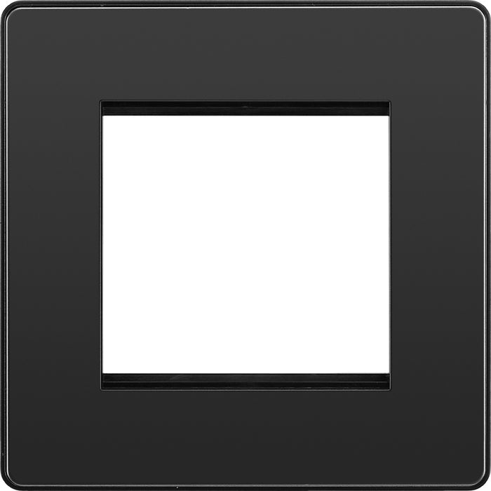BG Evolve PCDBCEMS2B Twin Euro Module Aperture Single Front Plate (50 x 50) - Black Chrome (Black) - westbasedirect.com