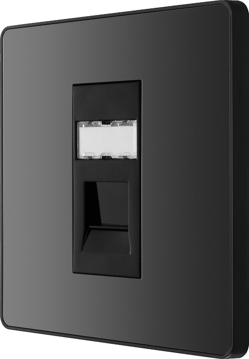 BG Evolve PCDBCRJ451B Single RJ45 Telephone Socket - Black Chrome (Black) - westbasedirect.com