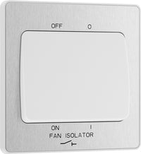 BG Evolve PCDBS15W 10A Triple Pole Fan Isolator Switch - Brushed Steel (White)