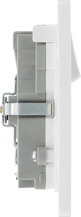 BG Evolve PCDBS22UAC30W 13A Double Switched Power Socket + USB C 30W + USB A(3.1A) - Brushed Steel (White) - westbasedirect.com