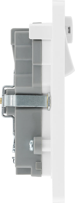 BG Evolve PCDBS22UWRW 13A Double Switched Power Socket + WiFi Extender + 1xUSB(2.1A) - Brushed Steel (White) - westbasedirect.com