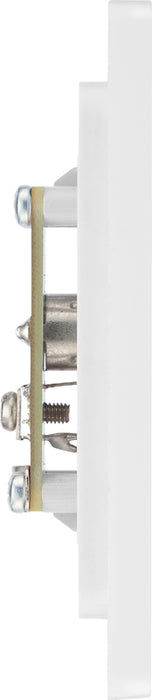 BG Evolve PCDBS60W Single Socket for TV or FM Co-Axial Aerial Connection - Brushed Steel (White) - westbasedirect.com